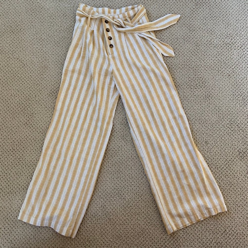 Yellow and White Wide-Legged Pants